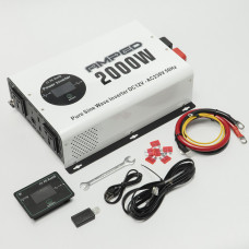 AMPED 12v-220V 2000W Pure Sine Wave Inverter (with wireless monitor)